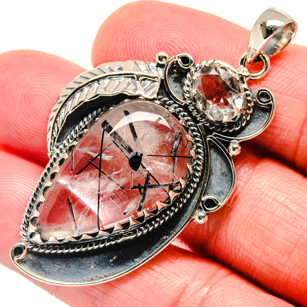 Tourmalinated Quartz Pendants handcrafted by Anasilvercos - PD20173