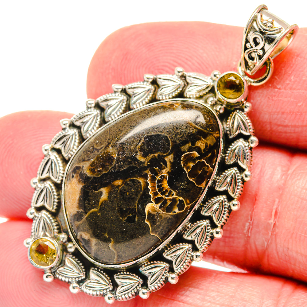 Turritella Agate Pendants handcrafted by Anasilvercos - PD20194