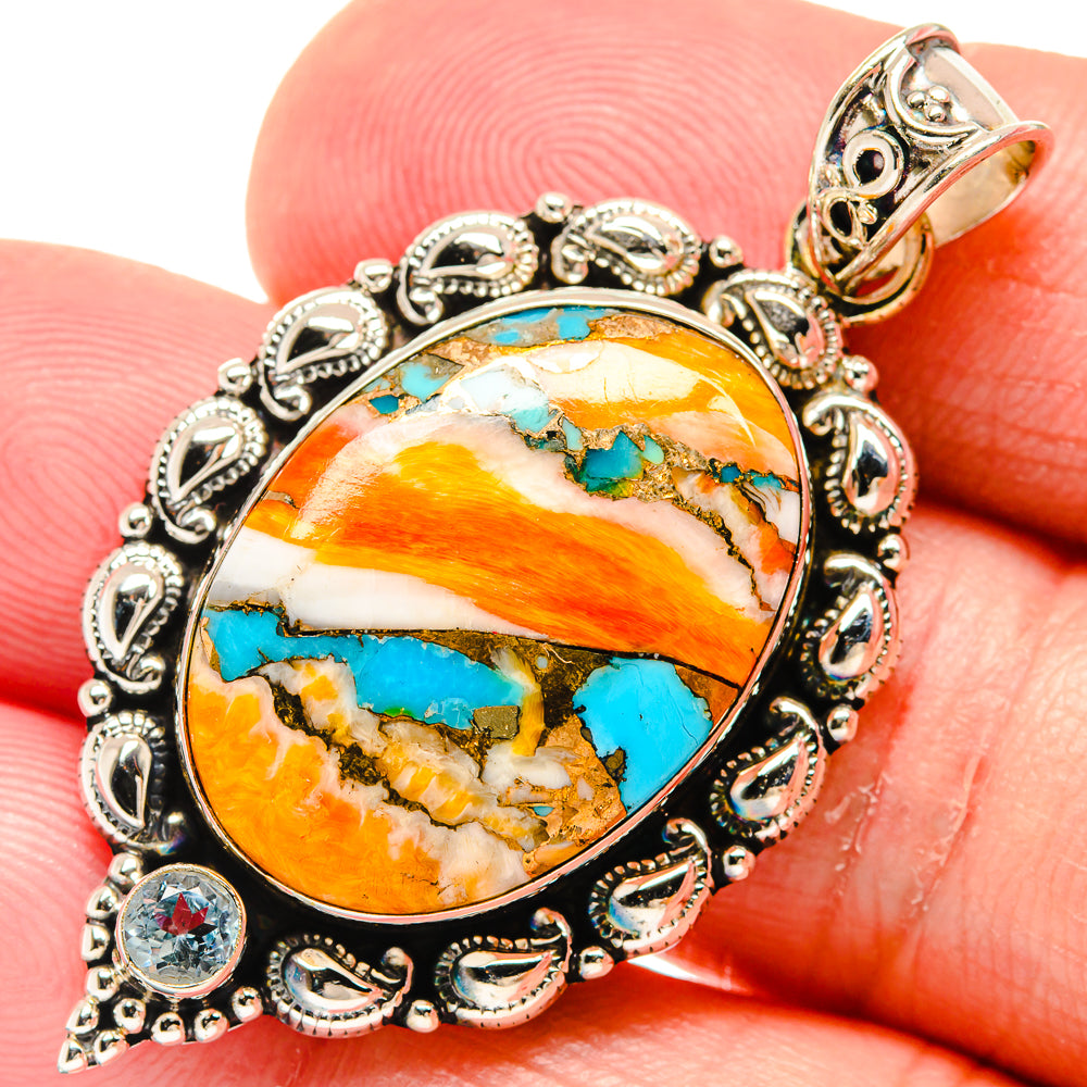 Spiny Oyster Turquoise Pendants handcrafted by Anasilvercos - PD20228