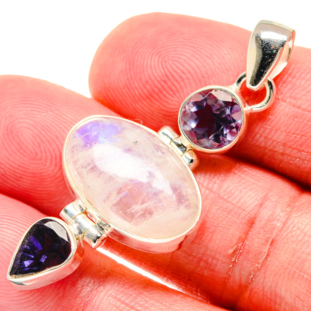 Rainbow Moonstone Pendants handcrafted by Anasilvercos - PD20229
