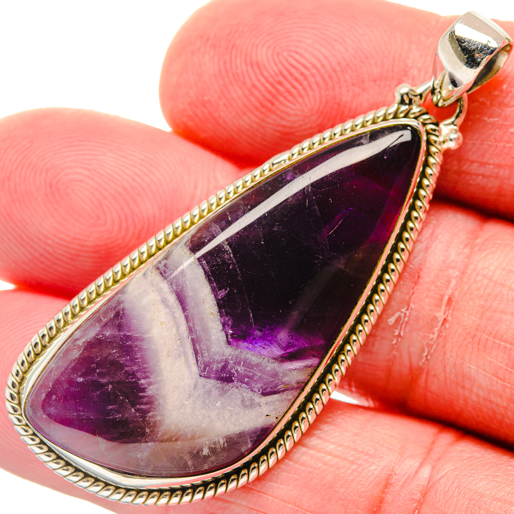 Chevron Amethyst Pendants handcrafted by Anasilvercos - PD20246