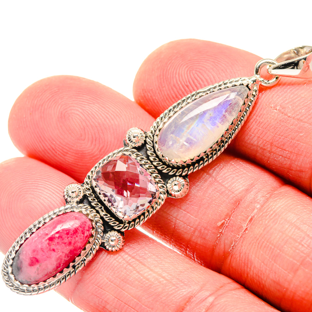 Rainbow Moonstone Pendants handcrafted by Anasilvercos - PD20254