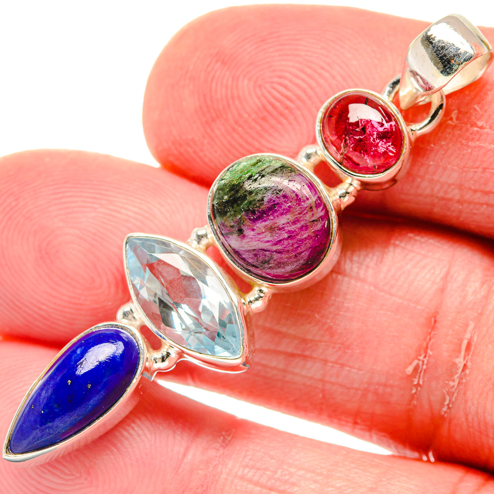 Ruby Zoisite Pendants handcrafted by Anasilvercos - PD20269