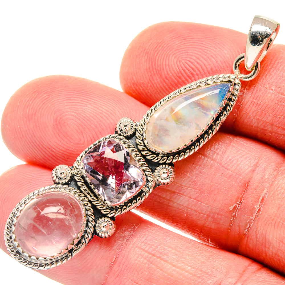 Rainbow Moonstone Pendants handcrafted by Anasilvercos - PD20272