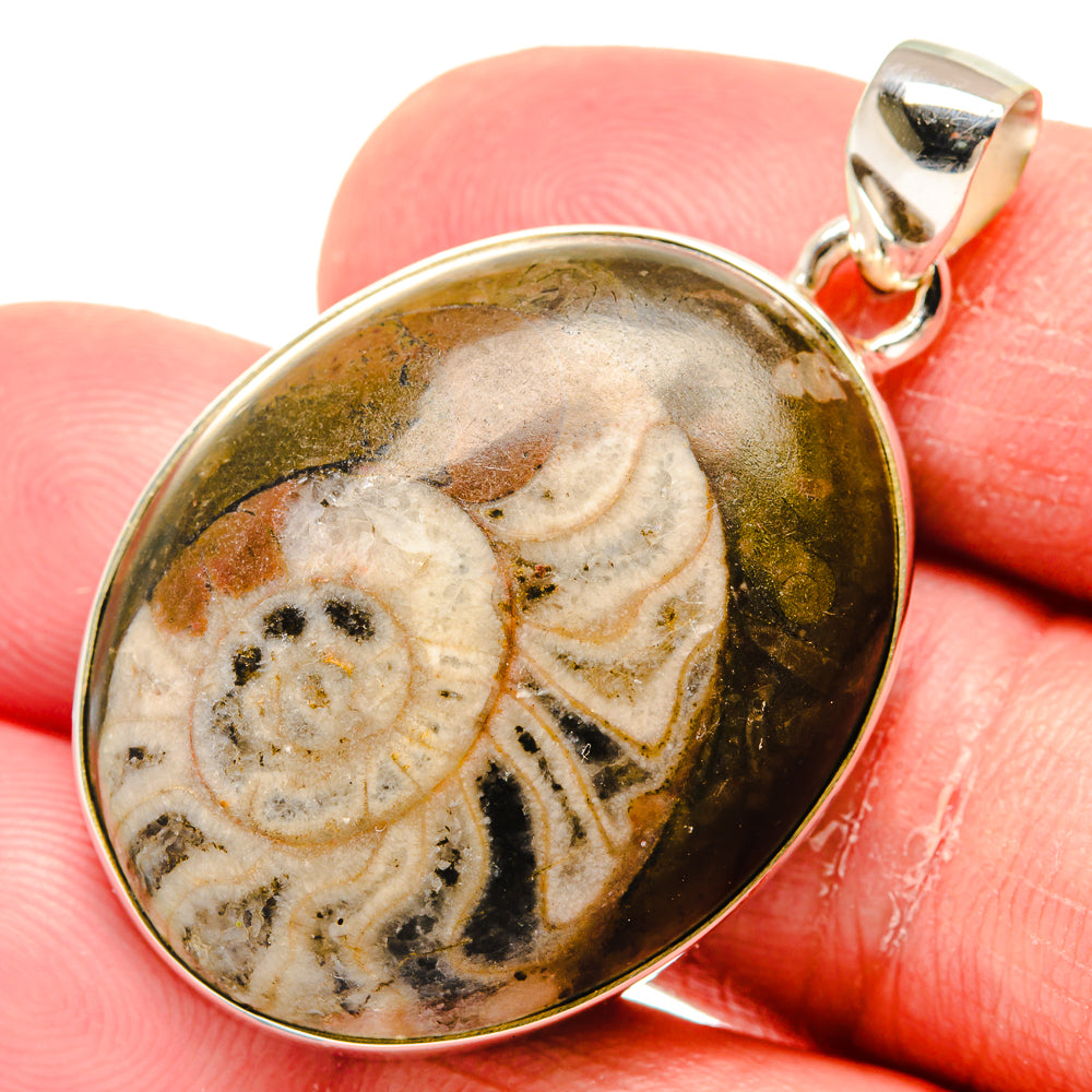 Turritella Agate Pendants handcrafted by Anasilvercos - PD20312