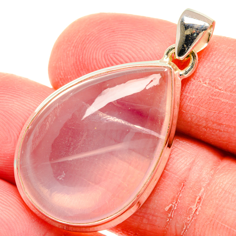 Rose Quartz Pendants handcrafted by Anasilvercos - PD20324