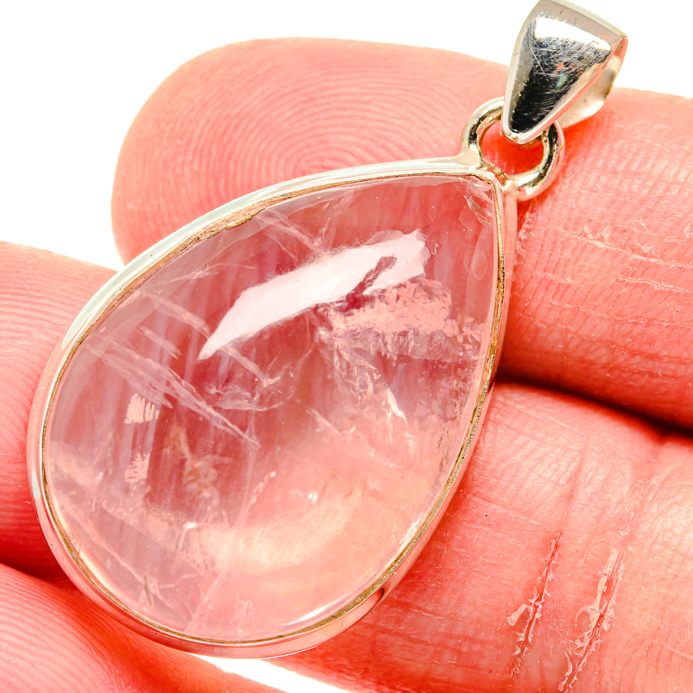Rose Quartz Pendants handcrafted by Anasilvercos - PD20325