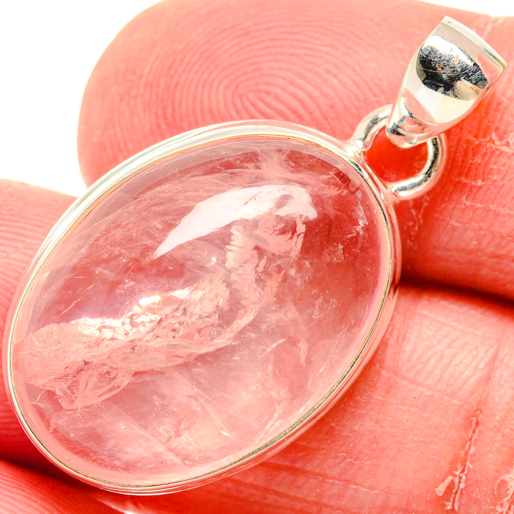 Rose Quartz Pendants handcrafted by Anasilvercos - PD20326