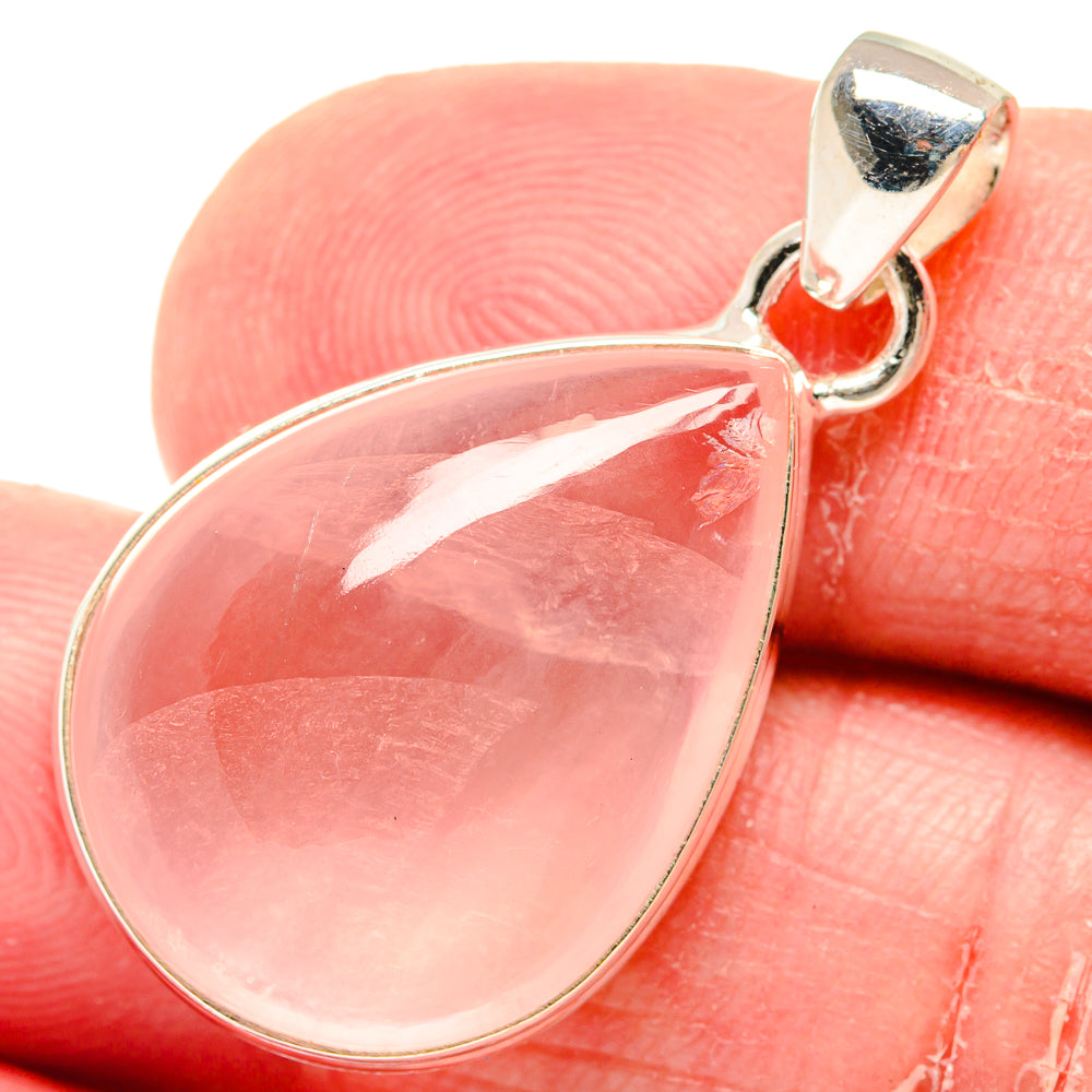 Rose Quartz Pendants handcrafted by Anasilvercos - PD20328