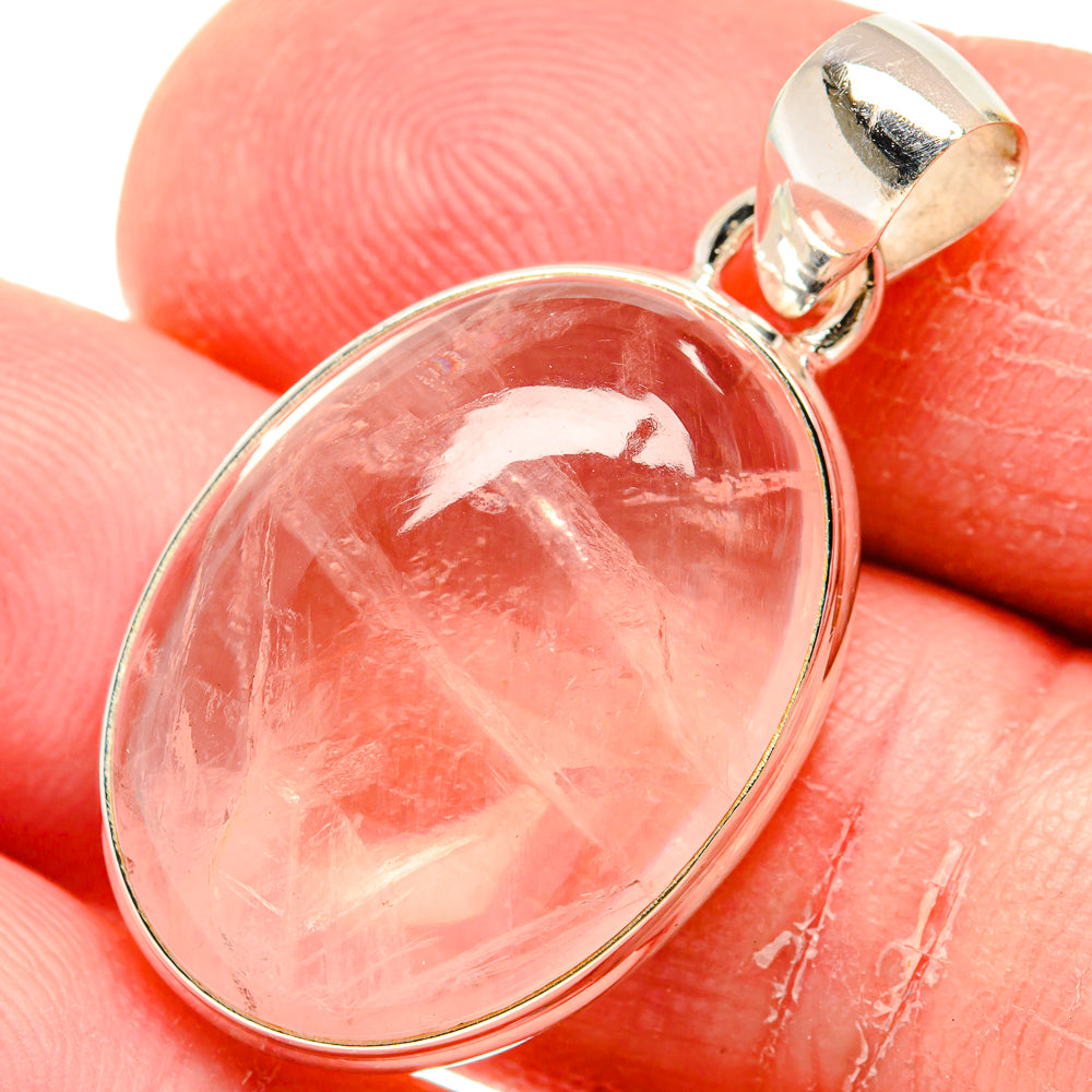 Rose Quartz Pendants handcrafted by Anasilvercos - PD20330