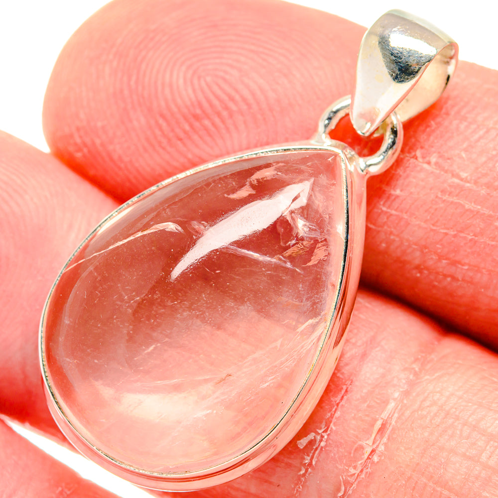 Rose Quartz Pendants handcrafted by Anasilvercos - PD20331