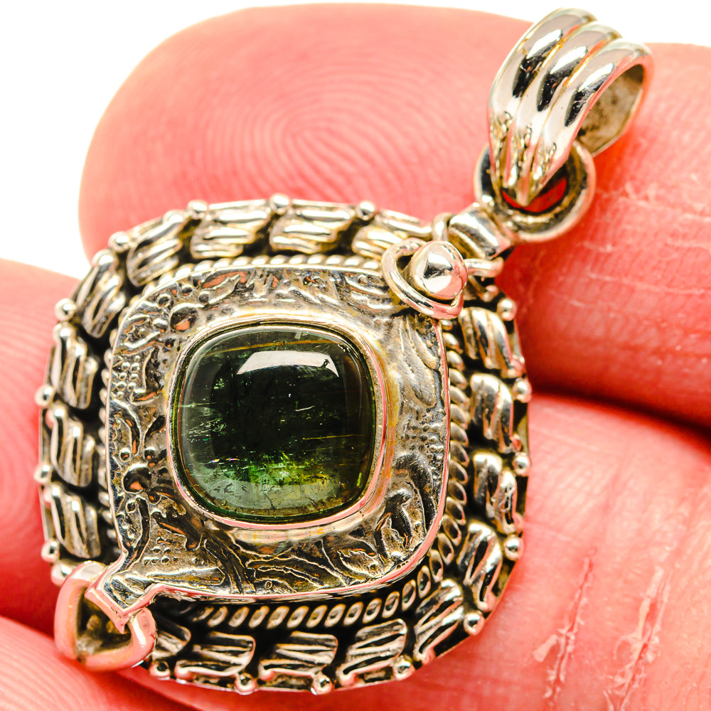 Green Tourmaline Pendants handcrafted by Anasilvercos - PD20337