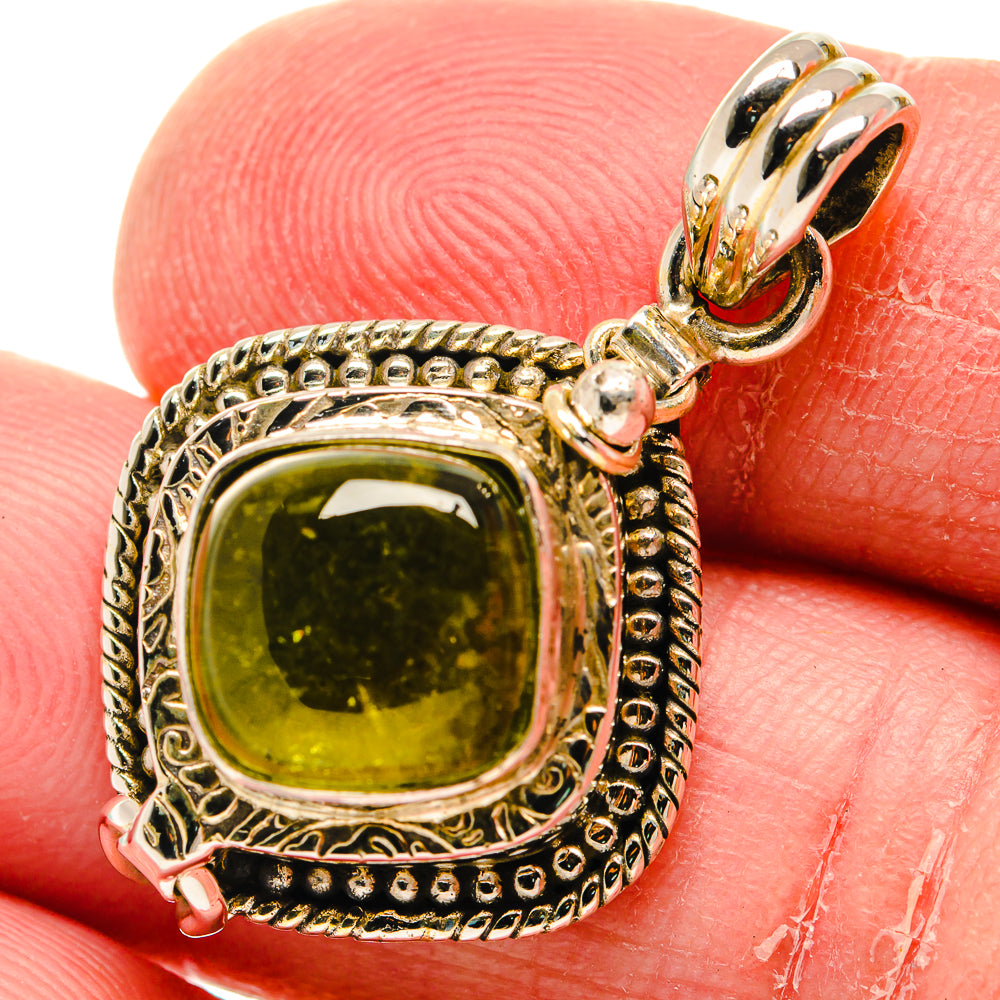 Green Tourmaline Pendants handcrafted by Anasilvercos - PD20340