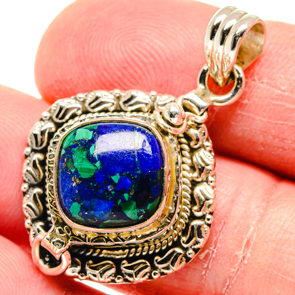 Malachite In Chrysocolla Pendants handcrafted by Anasilvercos - PD20345
