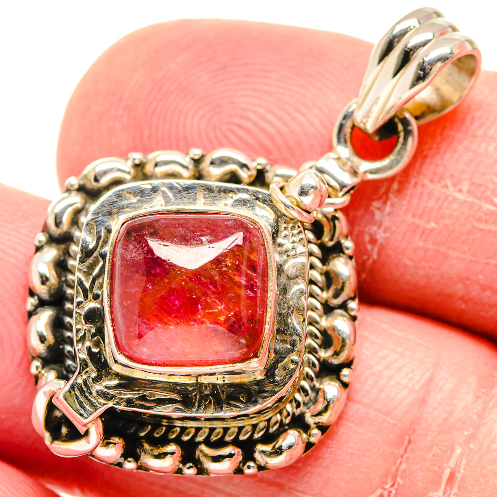 Pink Tourmaline Pendants handcrafted by Anasilvercos - PD20349