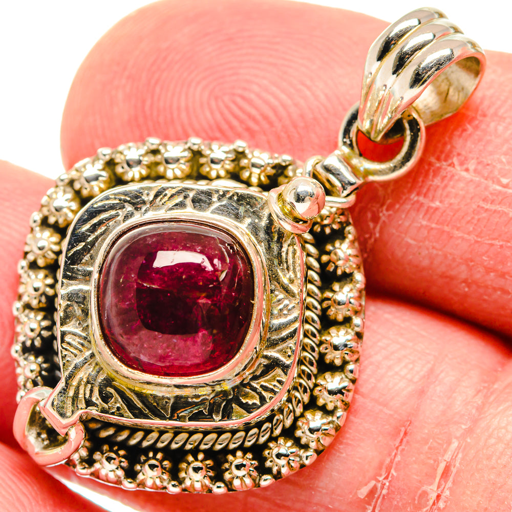 Pink Tourmaline Pendants handcrafted by Anasilvercos - PD20351