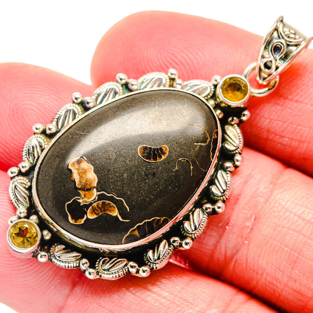 Turritella Agate Pendants handcrafted by Anasilvercos - PD20357