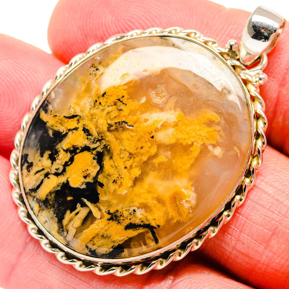 Plume Agate Pendants handcrafted by Anasilvercos - PD20362