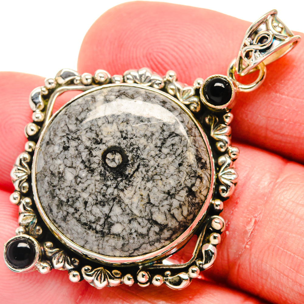Moroccan Goniatite Fossil Pendants handcrafted by Anasilvercos - PD20375