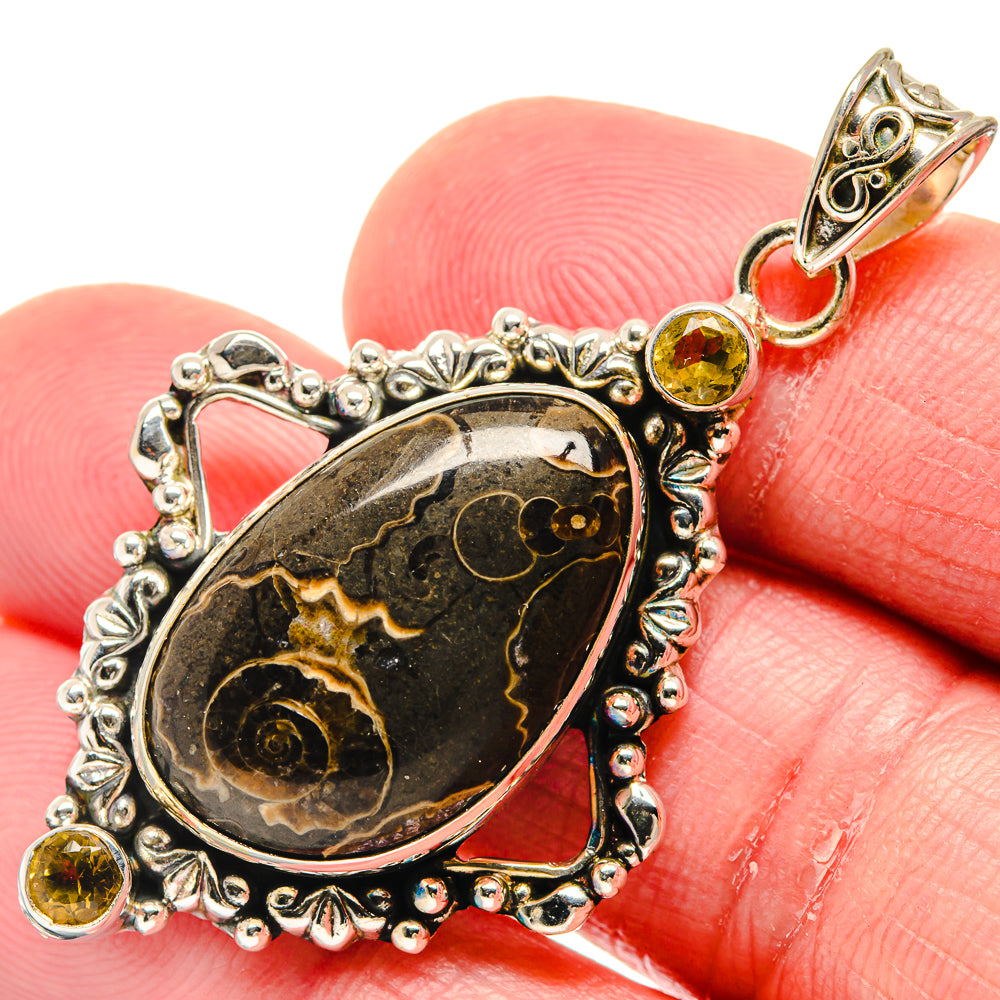 Turritella Agate Pendants handcrafted by Anasilvercos - PD20386