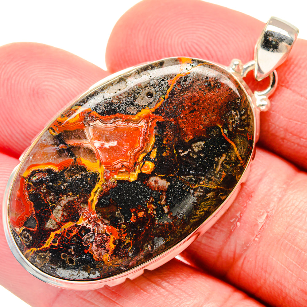Crazy Lace Agate Pendants handcrafted by Anasilvercos - PD20389