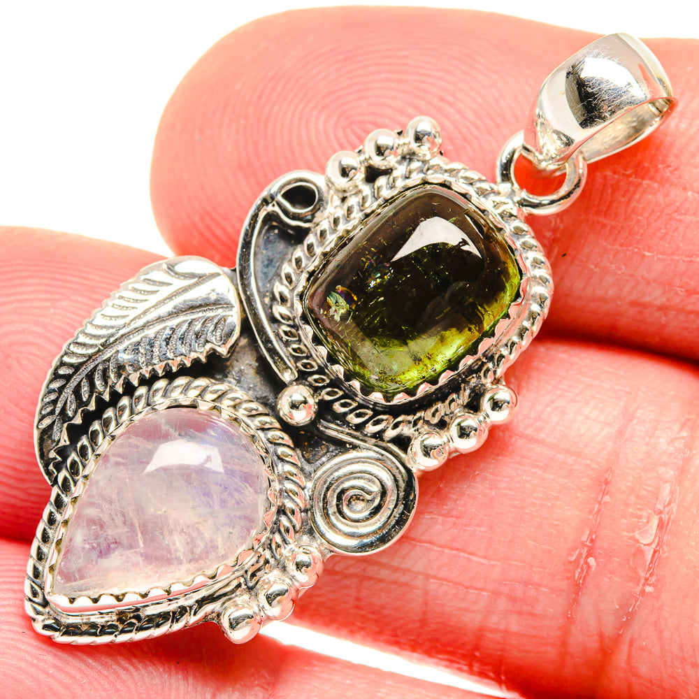 Rainbow Moonstone Pendants handcrafted by Anasilvercos - PD20405