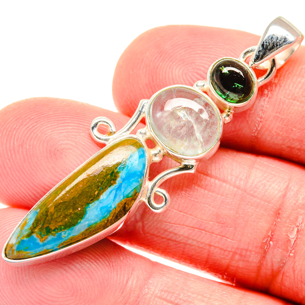 Chrysocolla Pendants handcrafted by Anasilvercos - PD20408