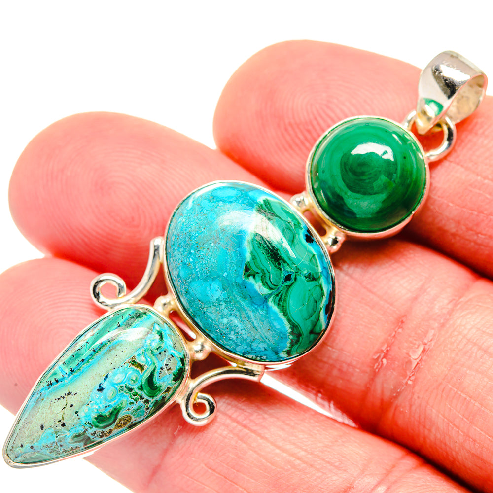 Chrysocolla Pendants handcrafted by Anasilvercos - PD20410