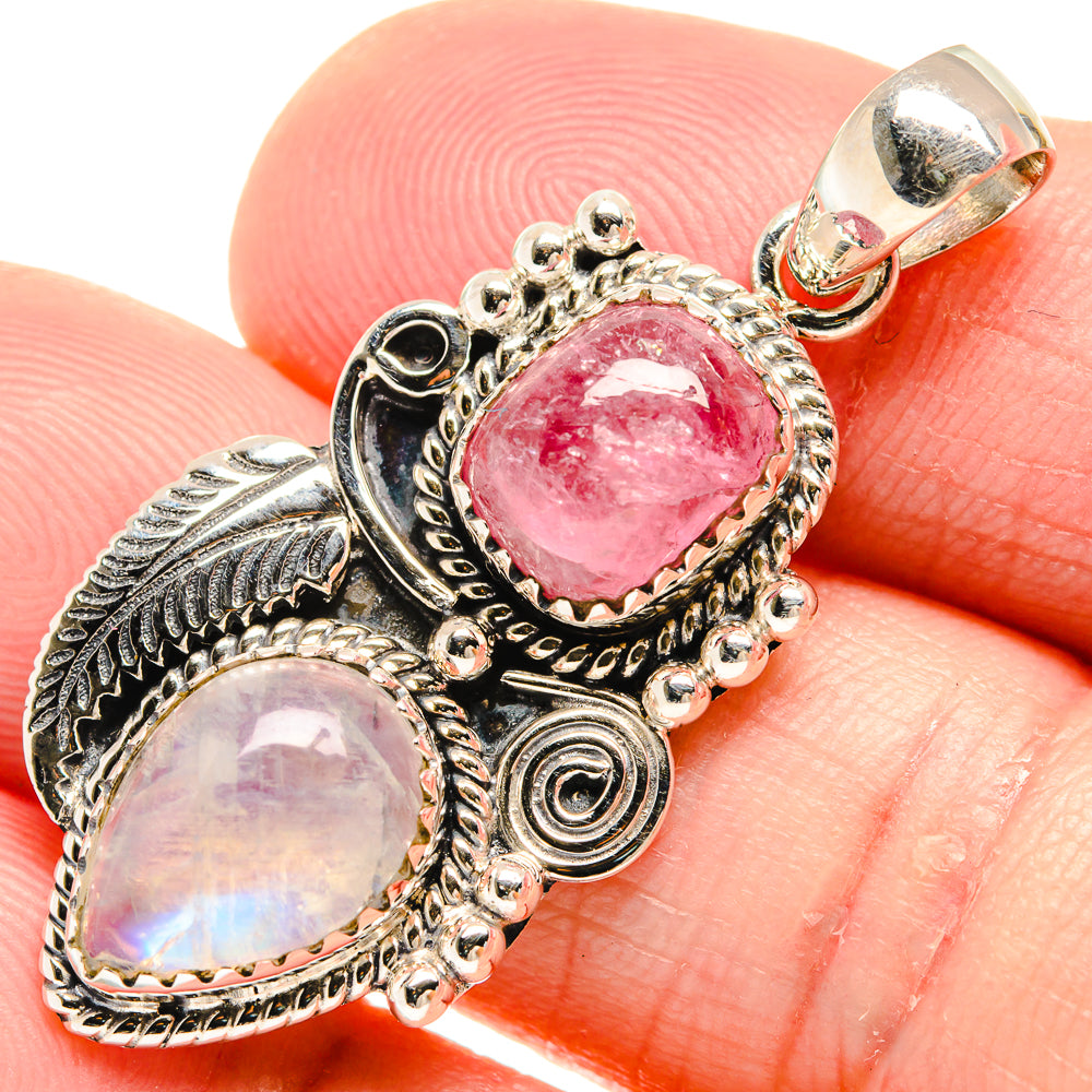 Rainbow Moonstone Pendants handcrafted by Anasilvercos - PD20416