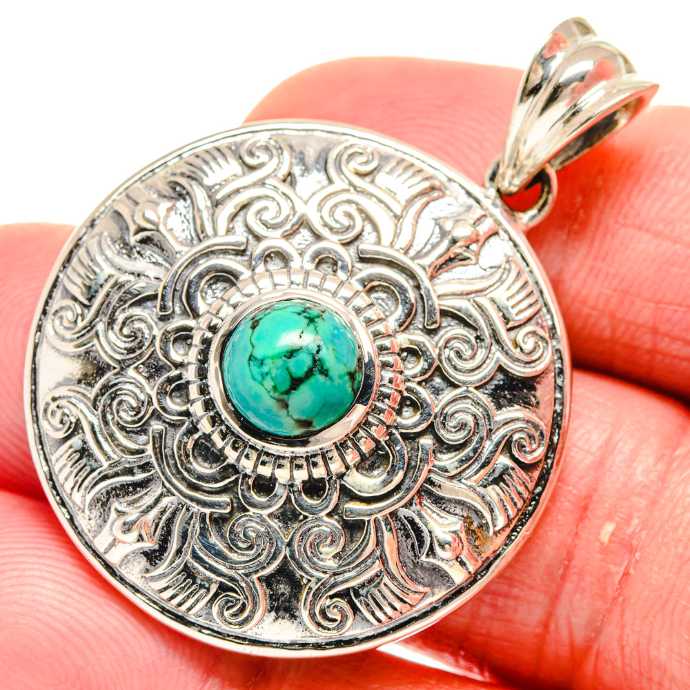 Tibetan Turquoise Pendants handcrafted by Anasilvercos - PD20448