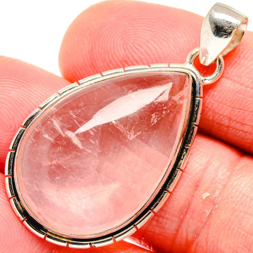 Rose Quartz Pendants handcrafted by Anasilvercos - PD20458