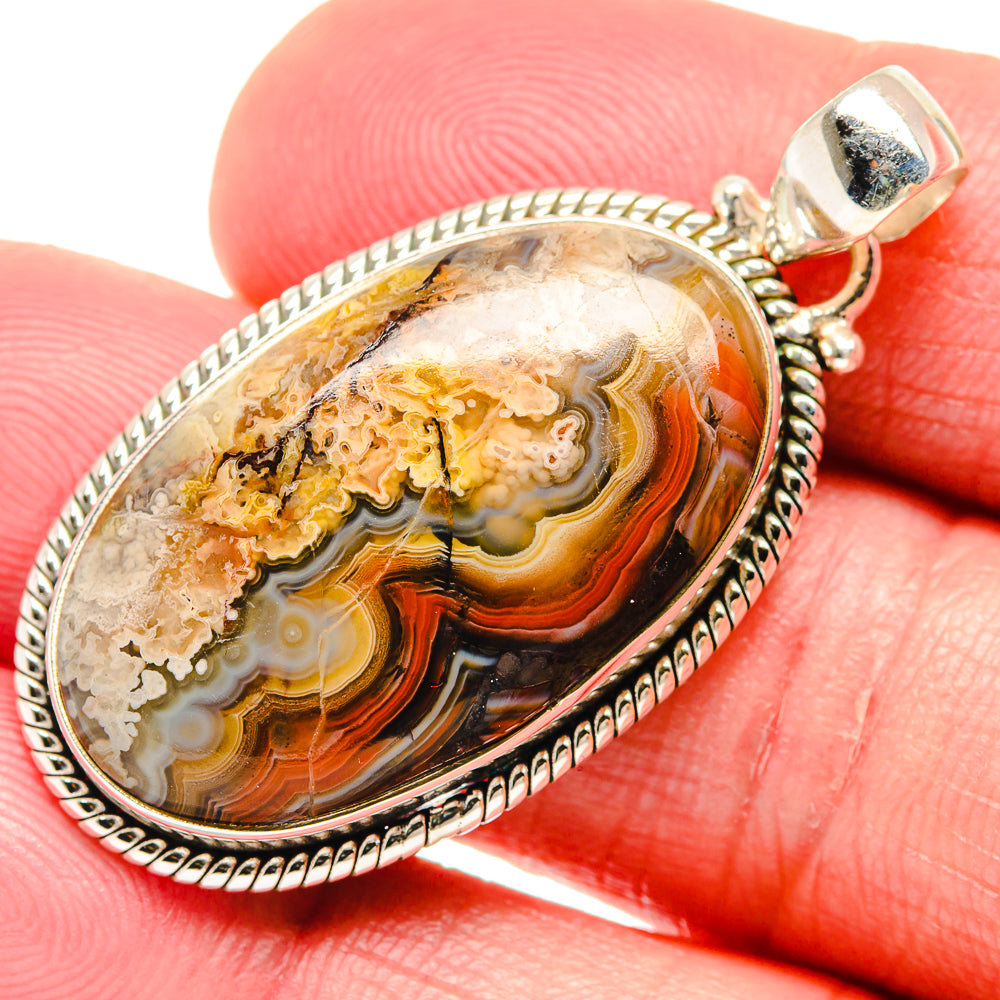 Laguna Lace Agate Pendants handcrafted by Anasilvercos - PD20474