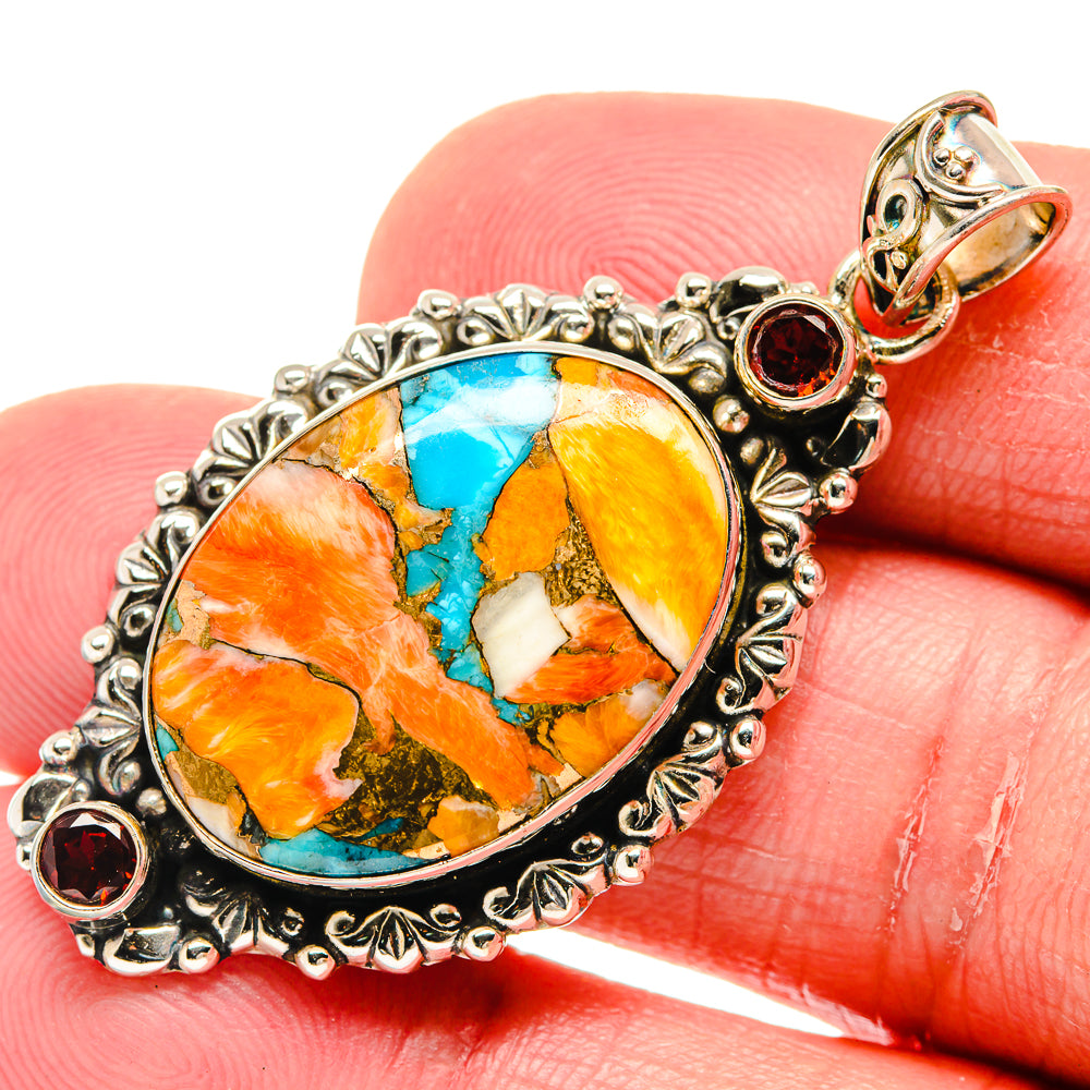 Spiny Oyster Turquoise Pendants handcrafted by Anasilvercos - PD20490