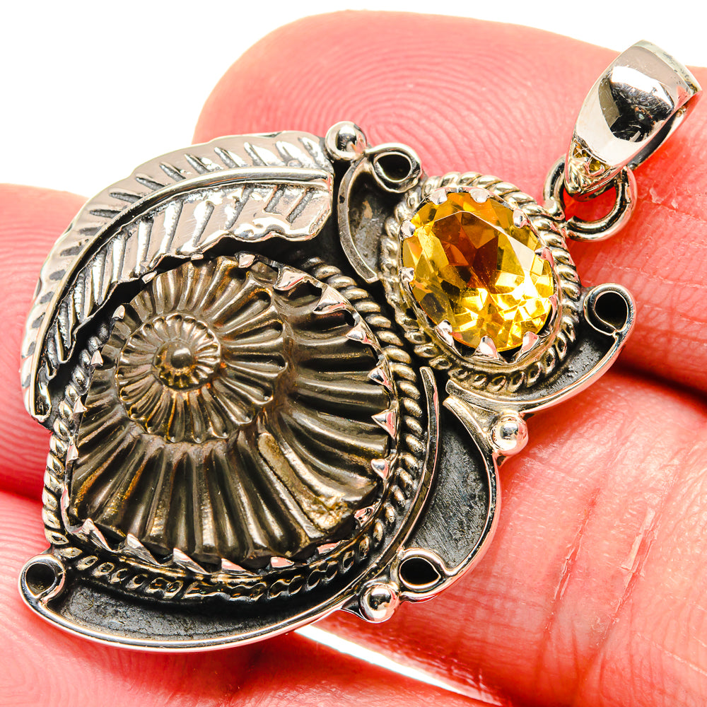 Pyrite Fossil Pendants handcrafted by Anasilvercos - PD20496
