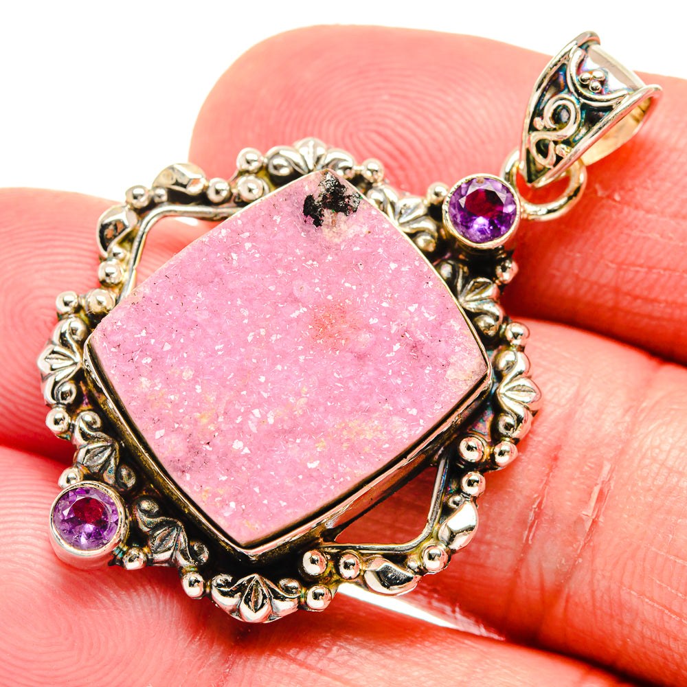 Cobalto Calcite Druzy Pendants handcrafted by Anasilvercos - PD20497