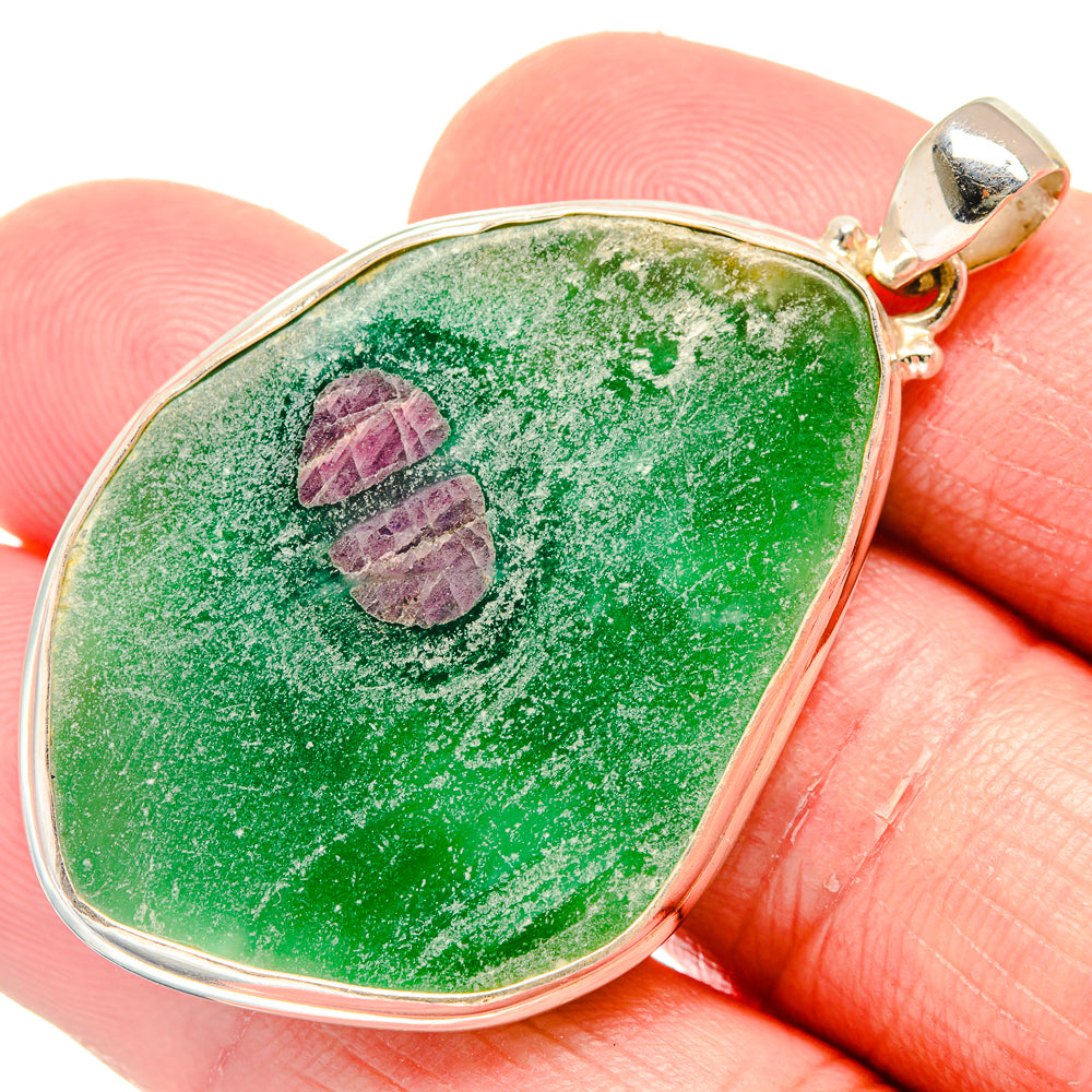 Ruby Fuchsite Pendants handcrafted by Anasilvercos - PD20521