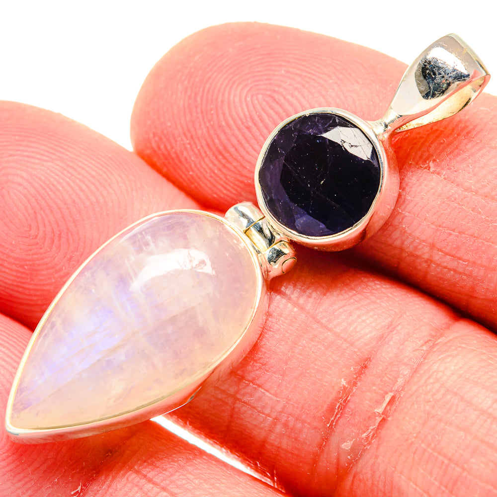 Rainbow Moonstone Pendants handcrafted by Anasilvercos - PD20540
