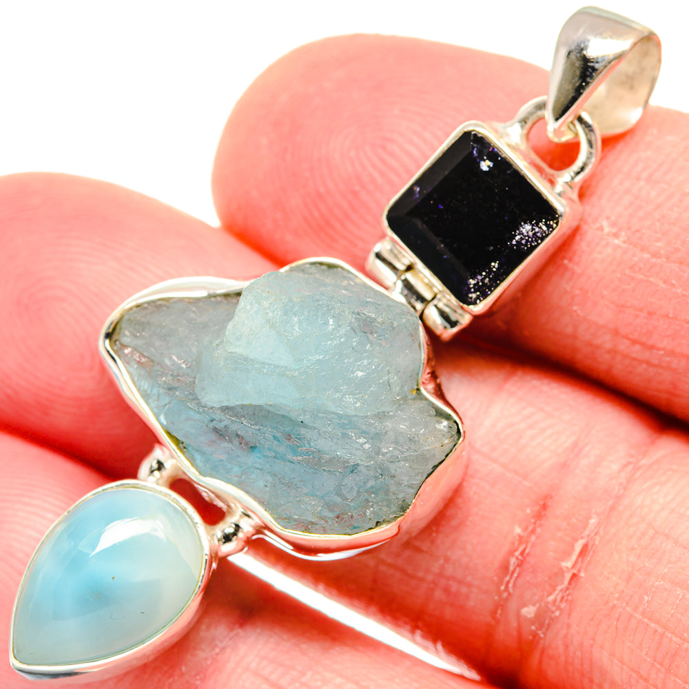 Aquamarine Pendants handcrafted by Anasilvercos - PD20545
