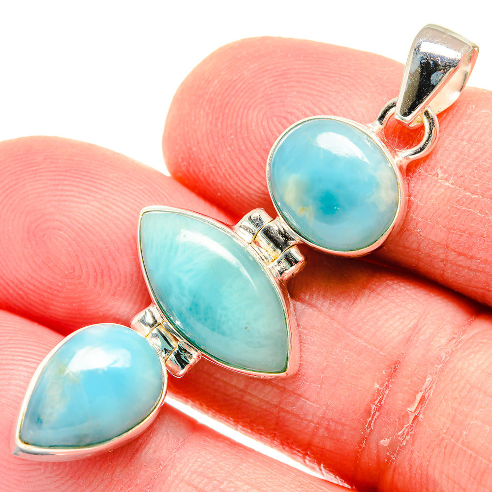 Larimar Pendants handcrafted by Anasilvercos - PD20552
