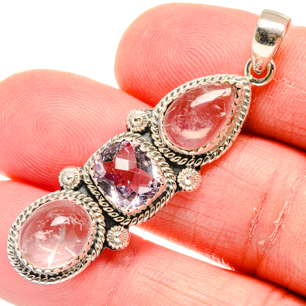 Rose Quartz Pendants handcrafted by Anasilvercos - PD20553