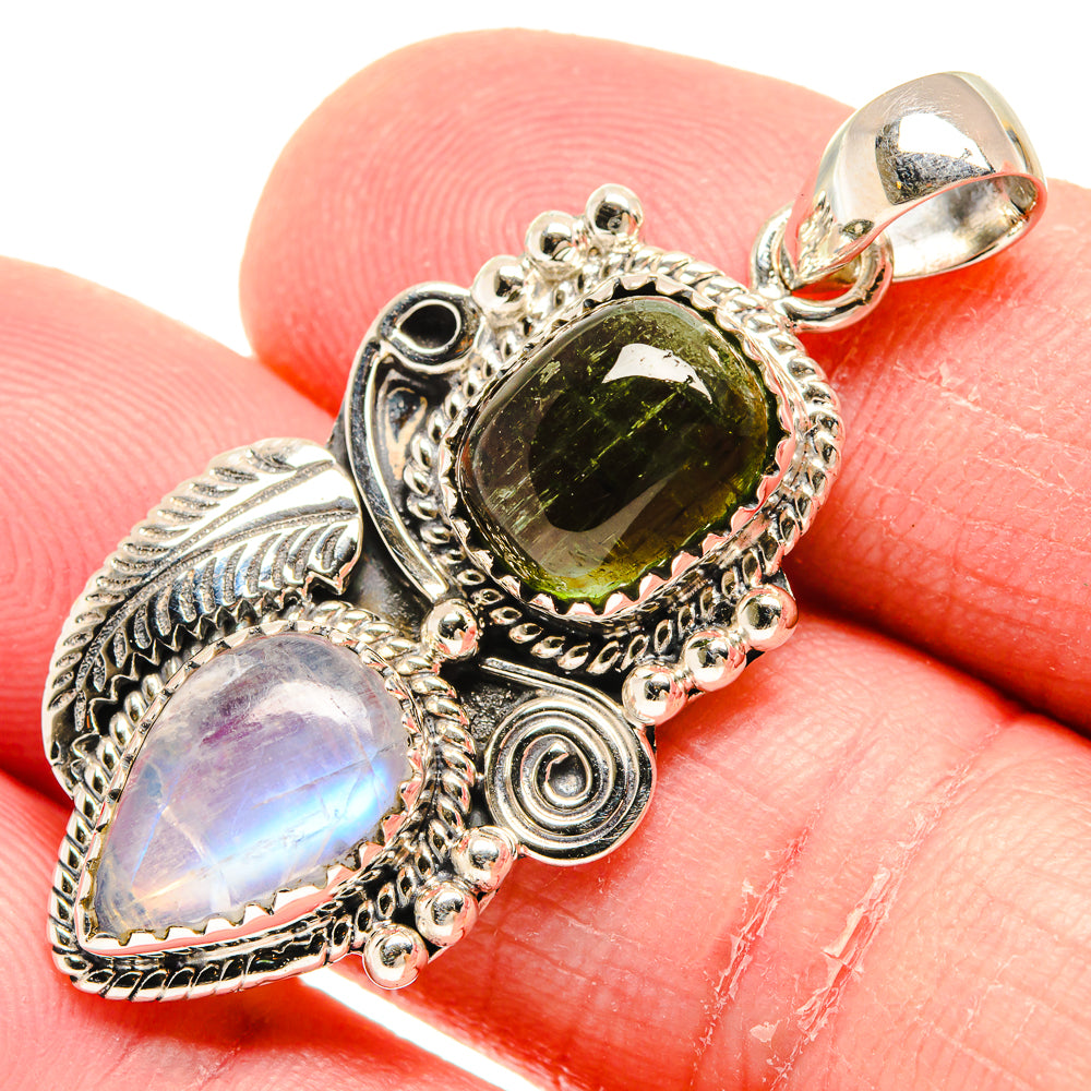 Rainbow Moonstone Pendants handcrafted by Anasilvercos - PD20554