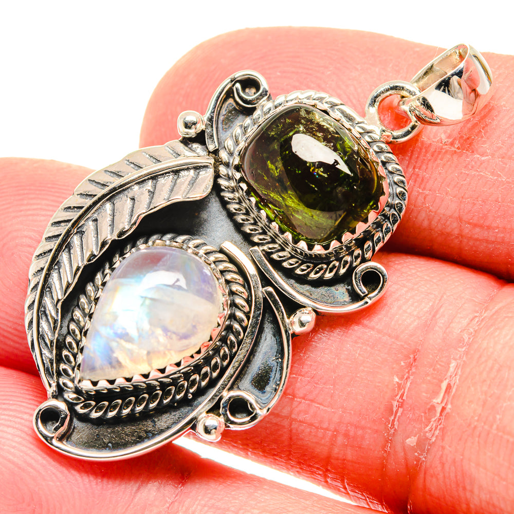Rainbow Moonstone Pendants handcrafted by Anasilvercos - PD20564