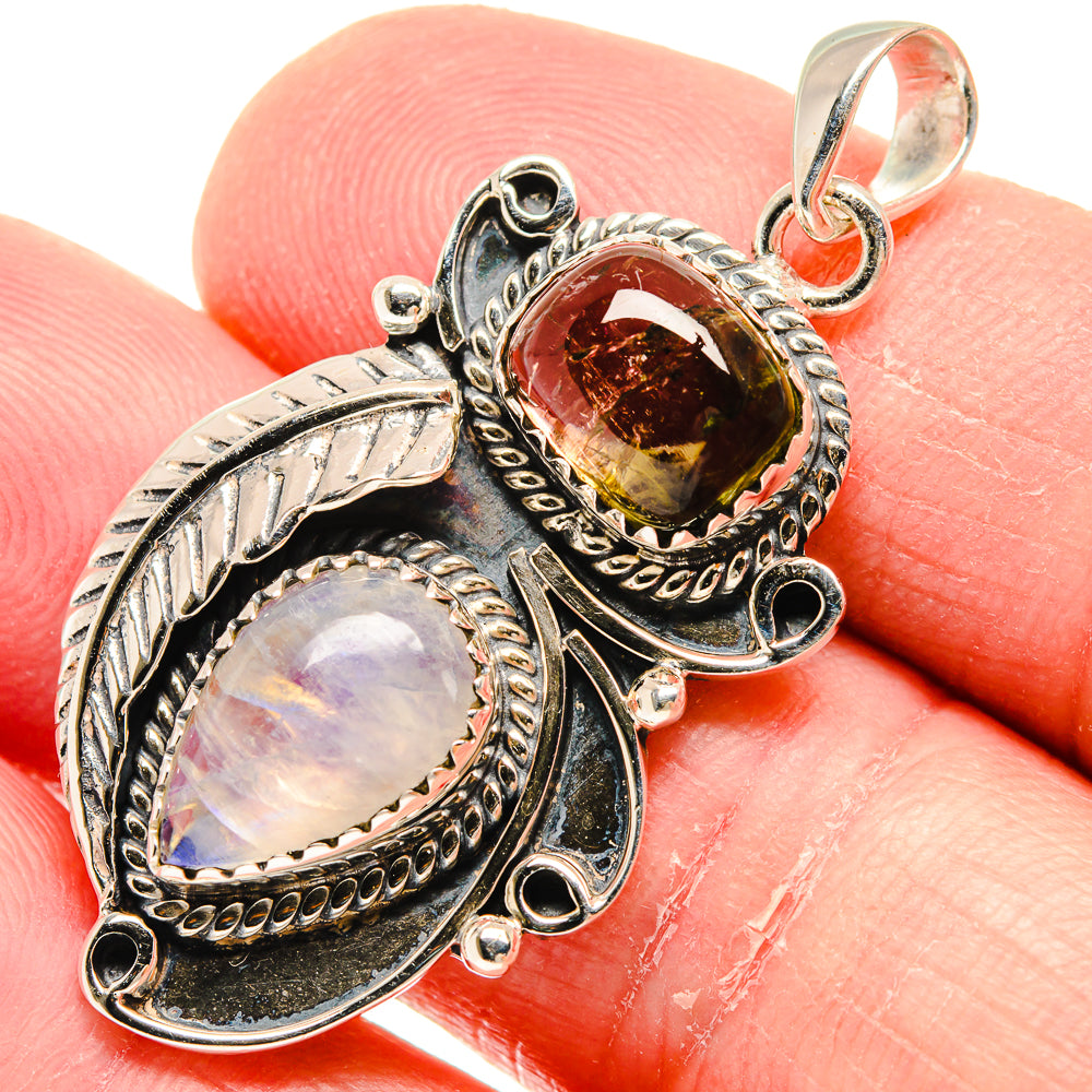 Rainbow Moonstone Pendants handcrafted by Anasilvercos - PD20565