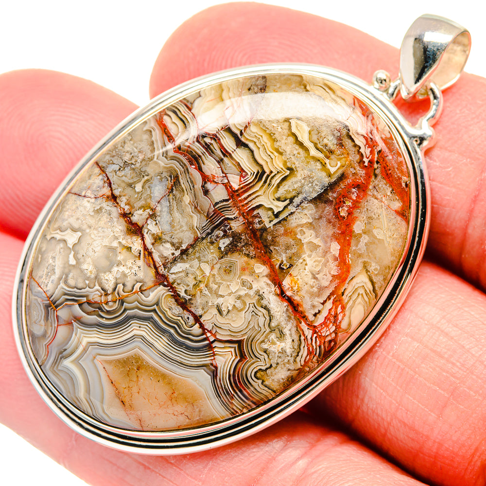 Crazy Lace Agate Pendants handcrafted by Anasilvercos - PD20571
