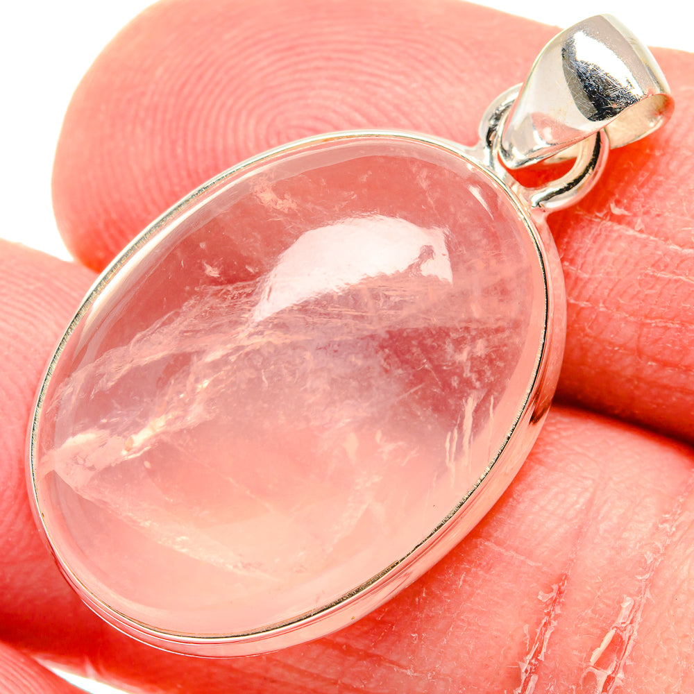Rose Quartz Pendants handcrafted by Anasilvercos - PD20592