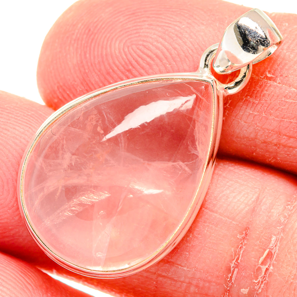 Rose Quartz Pendants handcrafted by Anasilvercos - PD20593