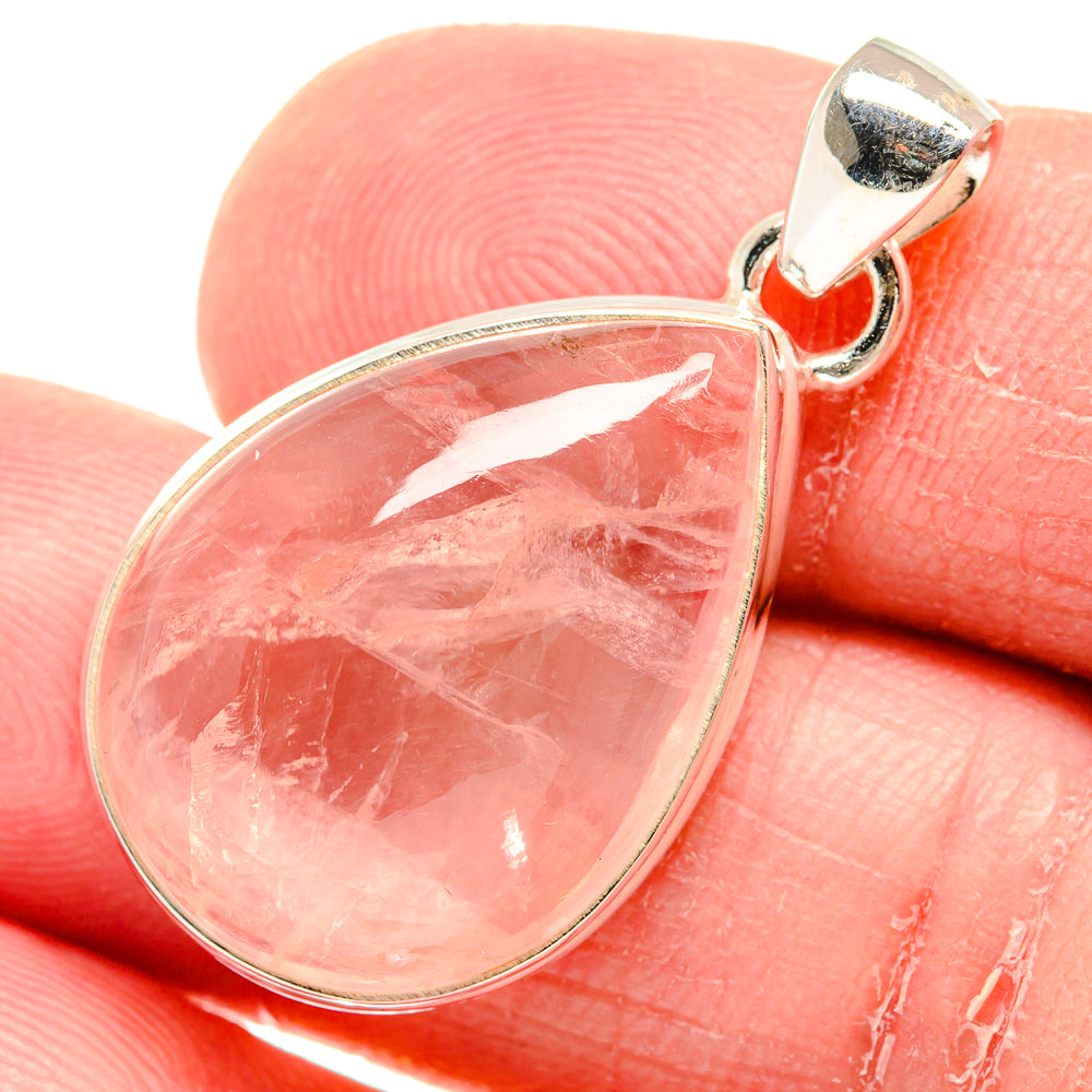 Rose Quartz Pendants handcrafted by Anasilvercos - PD20595