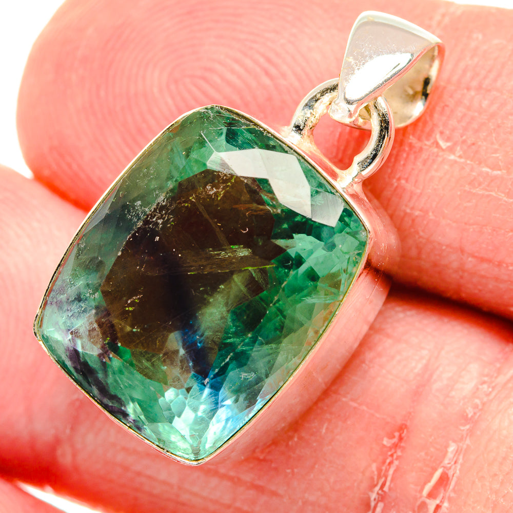 Green Fluorite Pendants handcrafted by Anasilvercos - PD20596