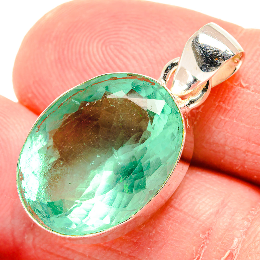 Green Fluorite Pendants handcrafted by Anasilvercos - PD20597