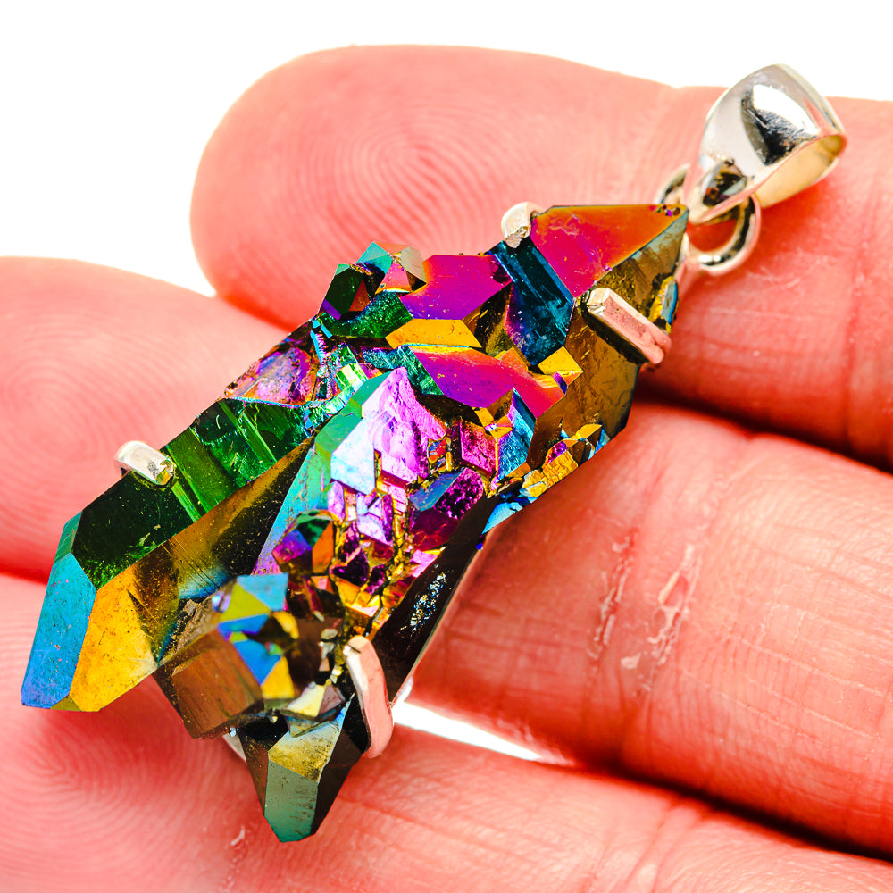 Titanium Sunshine Druzy Pendants handcrafted by Anasilvercos - PD20600